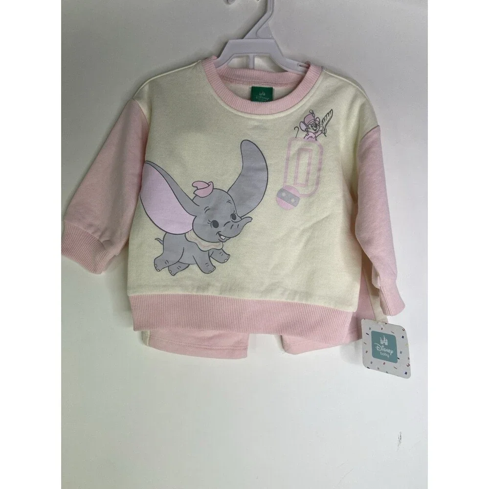 Disney Baby Dumbo Long Sleeve Sweatshirt Top Shorts Outfit Set Girls 18 Months